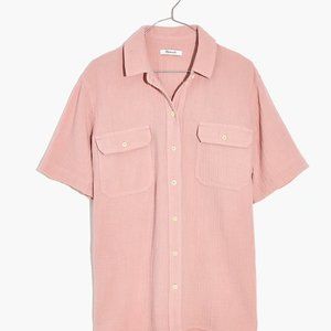Madewell Lightspun Short-Sleeve Flap-Pocket Shirt - Wisteria Dove